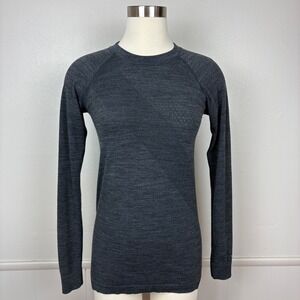 Tracksmith Womens Brighton Merino Wool Training Base Layer Size S Gray 145 gsm